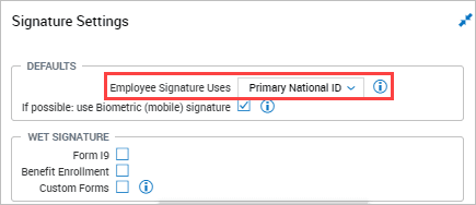 Signature Settings